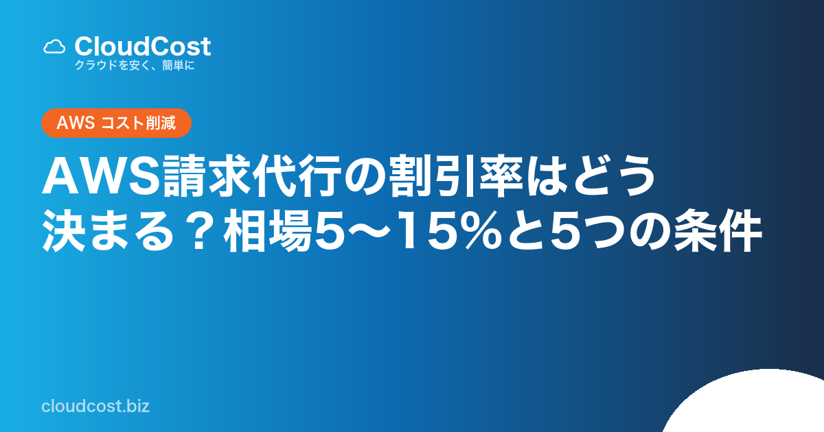 AWS請求代行の割引率はどう決まる？相場5〜15%と5つの条件の記事サムネイル