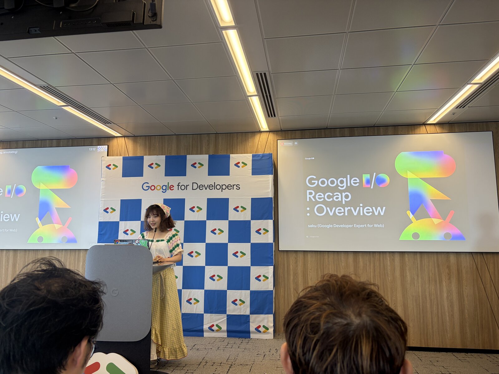 saku氏によるセッション「Google I/O Recap: Overview」の様子